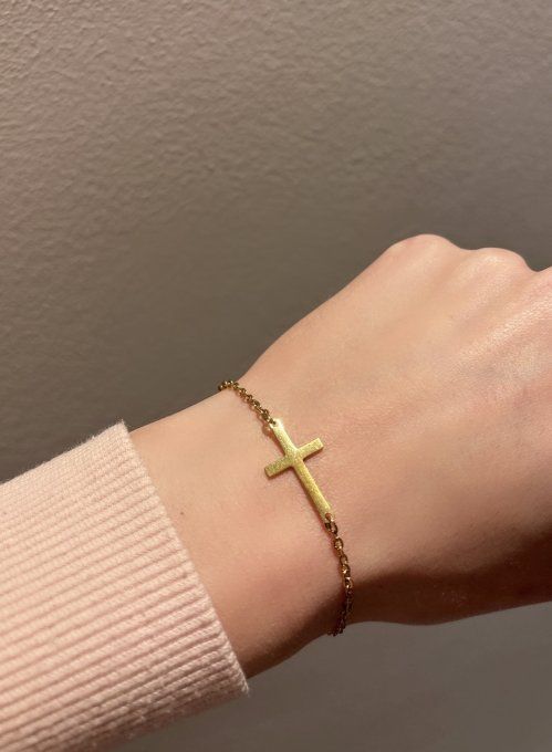 Bracelet "HOLY CROSS" (chaîne fine)
