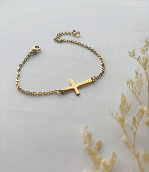Bracelet "HOLY CROSS" (chaîne fine)