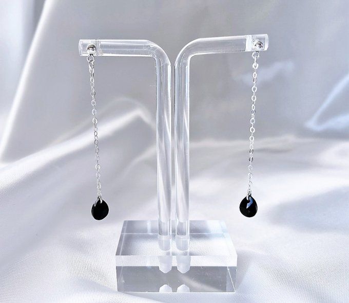 Boucles d'oreilles "you're SUBLIME" (coloris : noir/ rose / transparant)