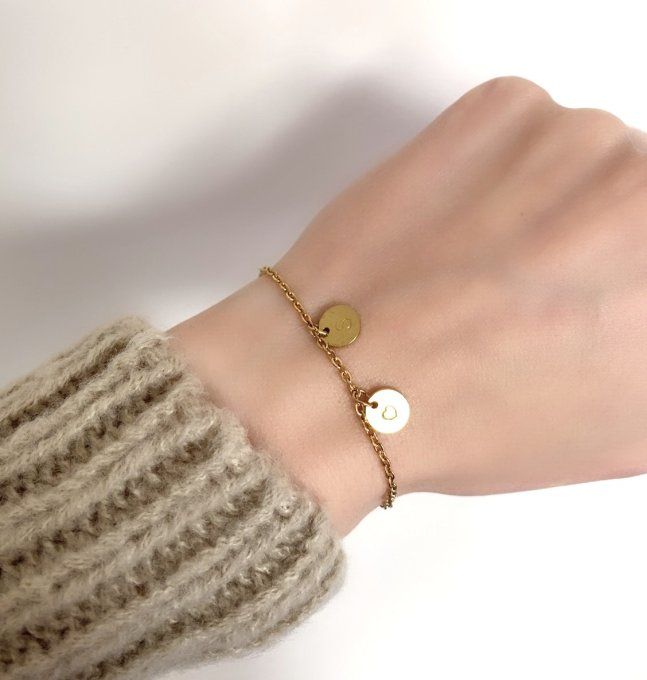 Bracelet "GIFT" (choix du nombres de médaillons) gris ou doré
