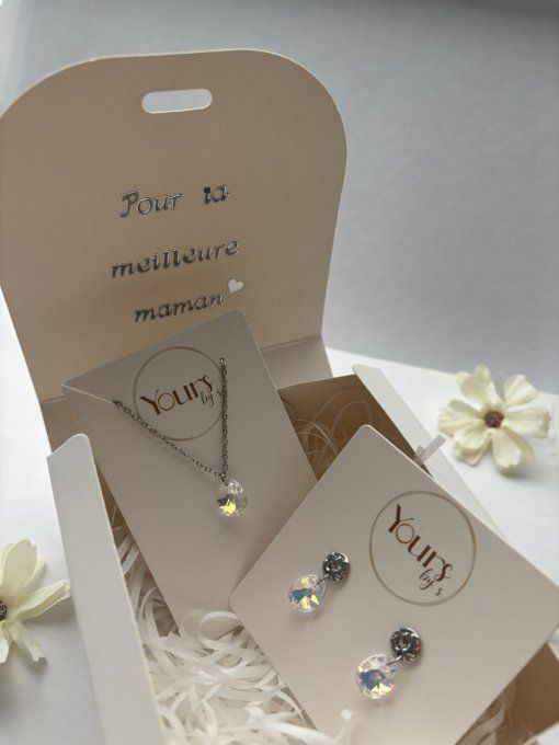Box cadeau fête des mères "Cristal argenté"