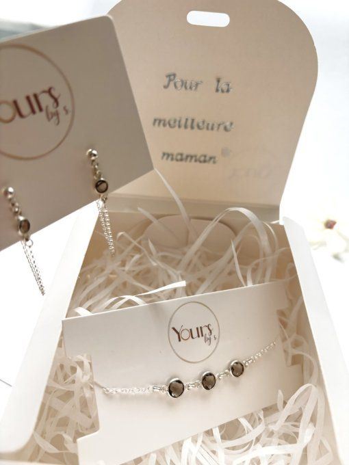 Box cadeau fête des mères "Argent 925 & QUARTZ"