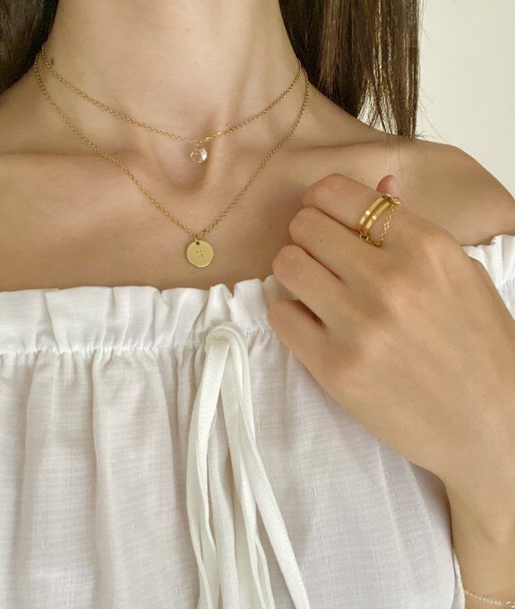 Collier "It's YOURS (Cristal)" gris ou doré