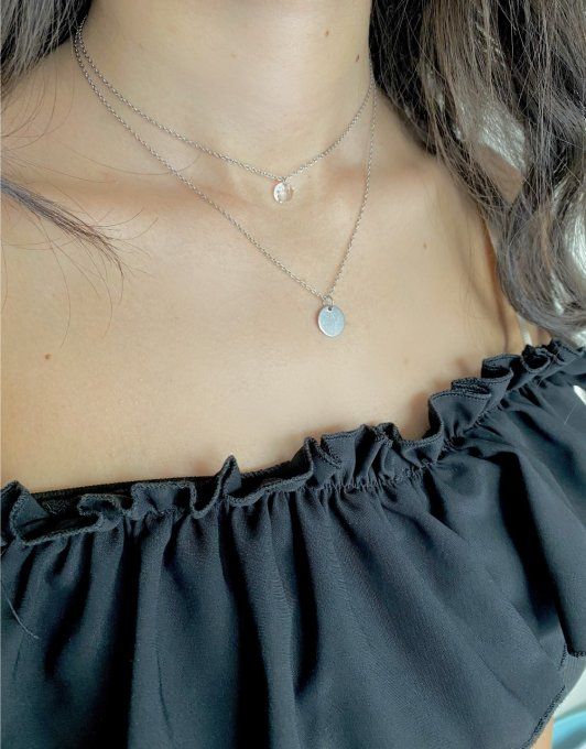 Collier "It's YOURS (Cristal)" gris ou doré