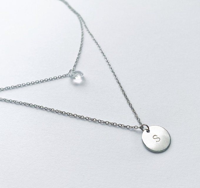Collier "It's YOURS (Cristal)" gris ou doré