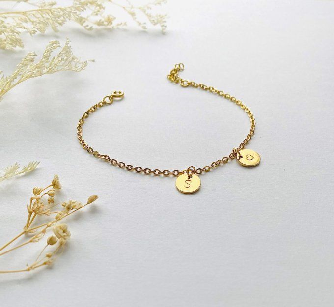 Bracelet "GIFT" (choix du nombres de médaillons) gris ou doré